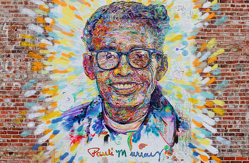 Photo of Pauli Murray mural