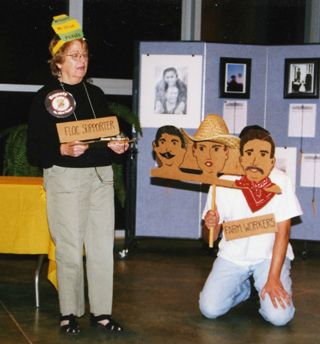 Joan Priess in her legendary pickle tiara