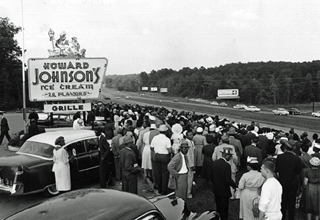 Protesters filled the parking lot at Howard Johnson's Restaurant